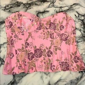 Pink Oriental Satin Corset